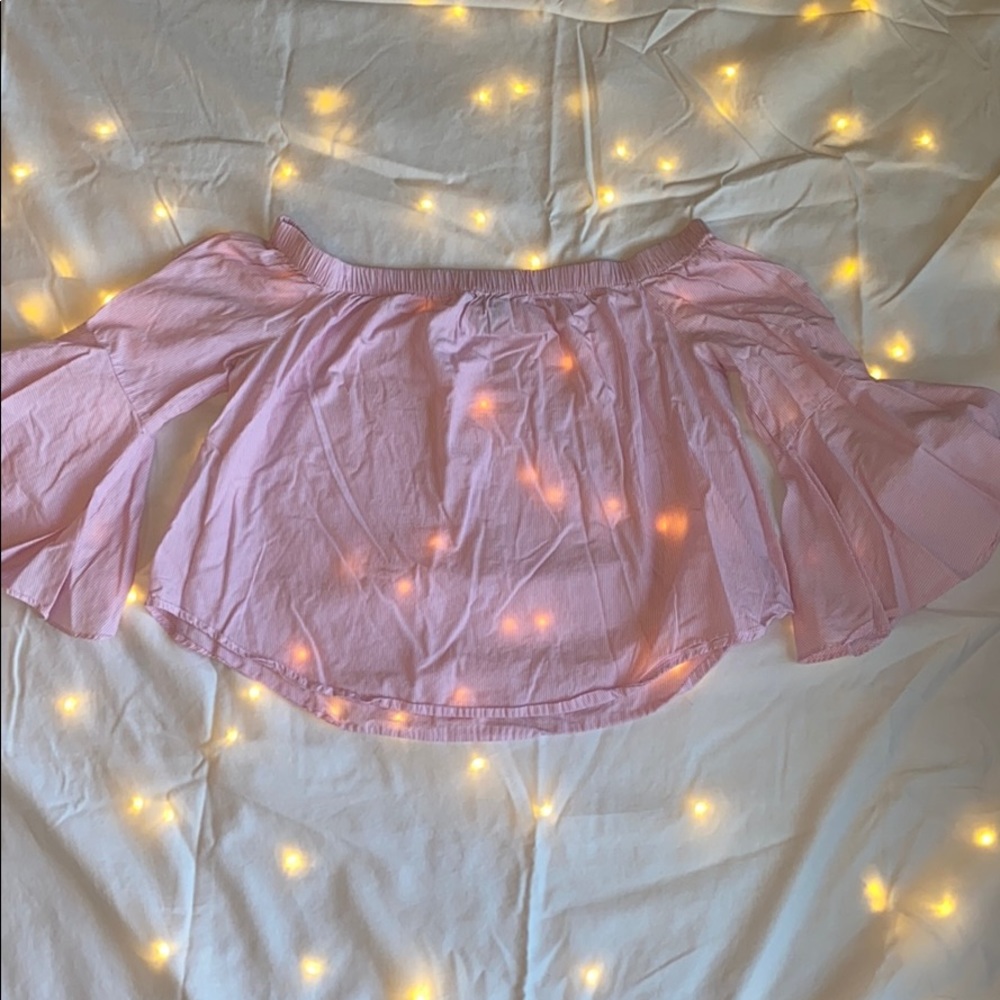Pink flare sleeve blouse